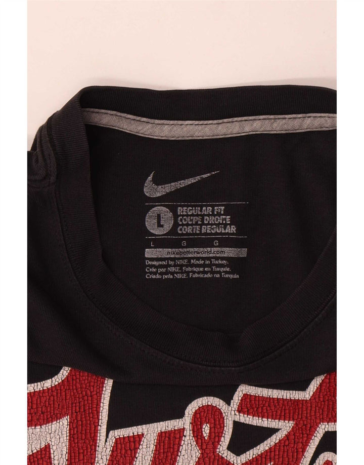 Męski T-shirt Nike o regularnym kroju z grafiką, duży, czarny, bawełniany
