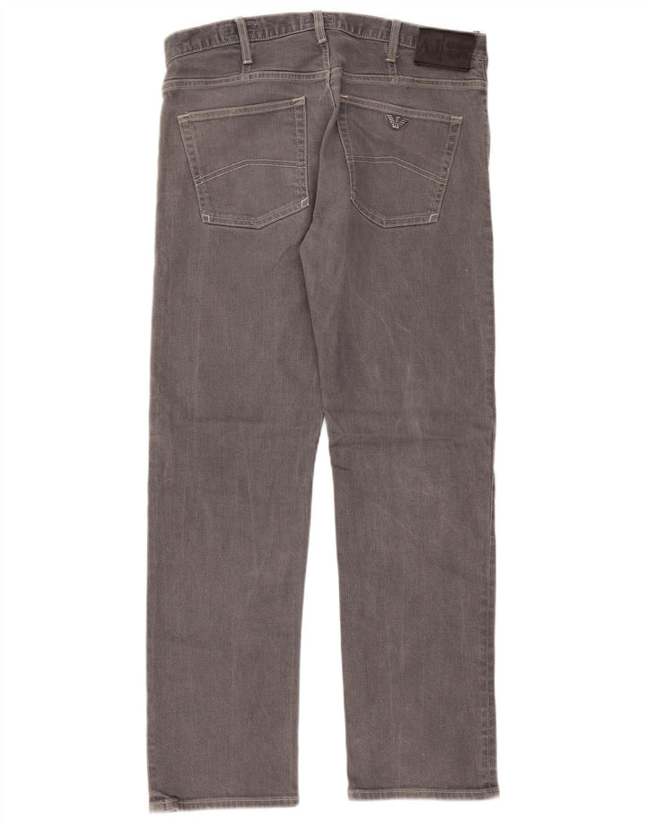 Damskie jeansy Armani Regular Straight W34 L32 Szara bawełna