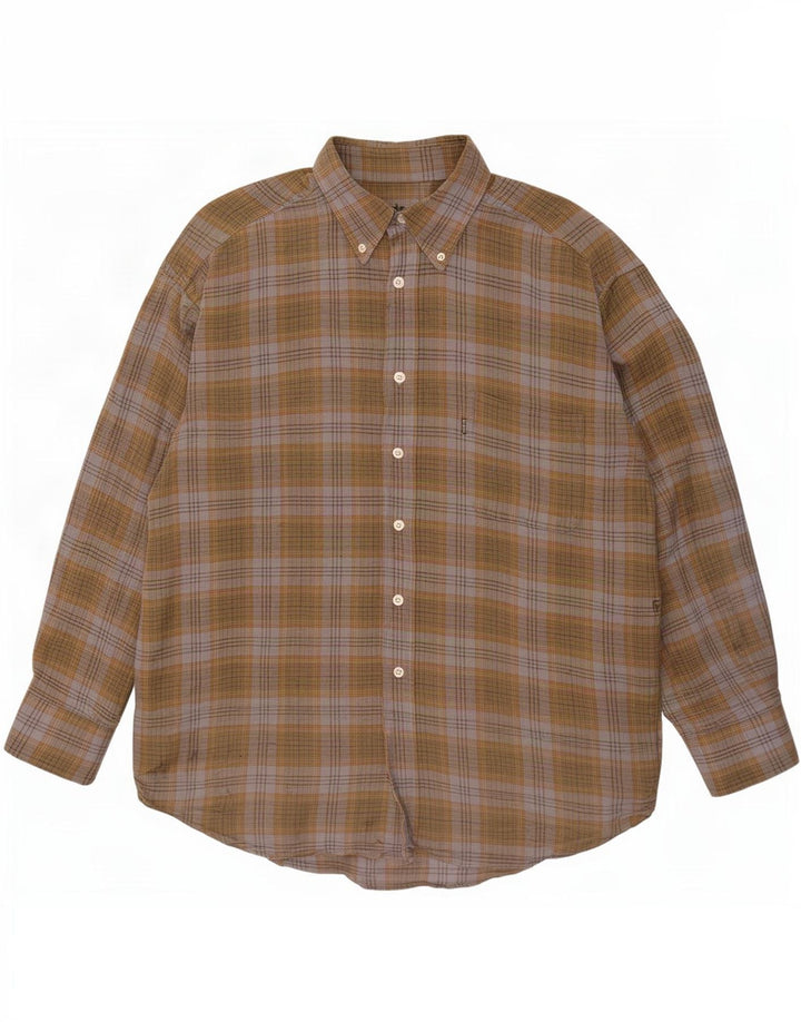Męska koszula flanelowa Barbour, duża bawełniana krata khaki