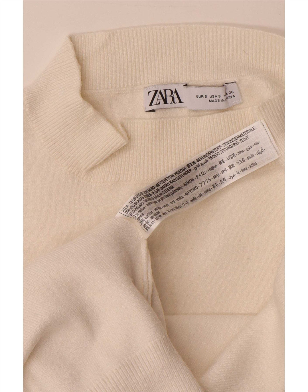 Damski sweter oversize z golfem Zara UK 10 Small White Wiskoza
