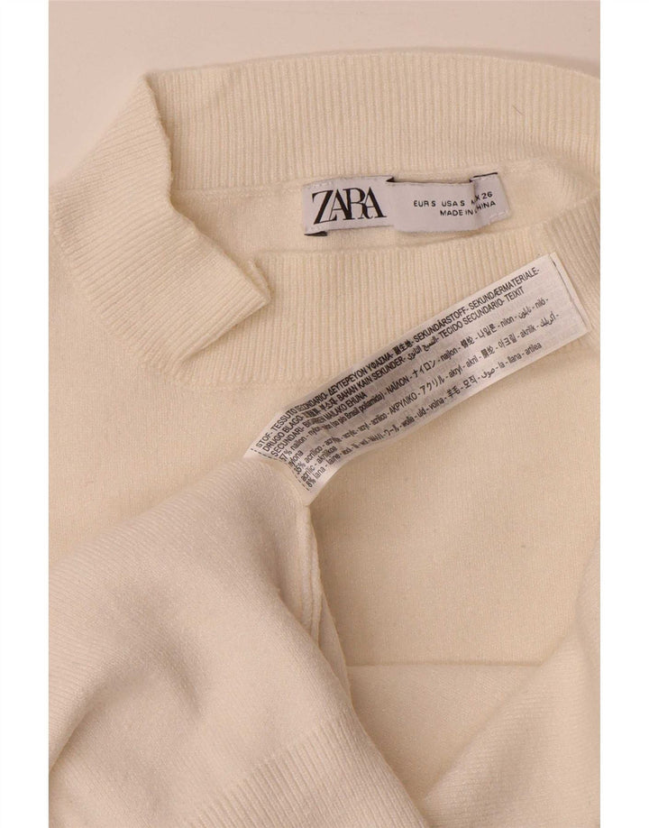 Damski sweter oversize z golfem Zara UK 10 Small White Wiskoza