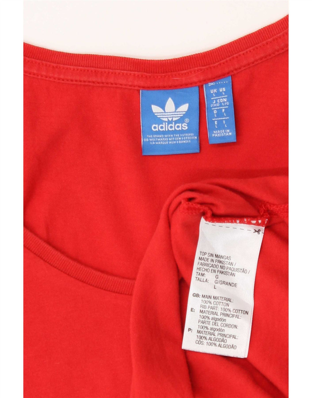 Adidas Męska kamizelka z grafiką, duża, czerwona, bawełniana