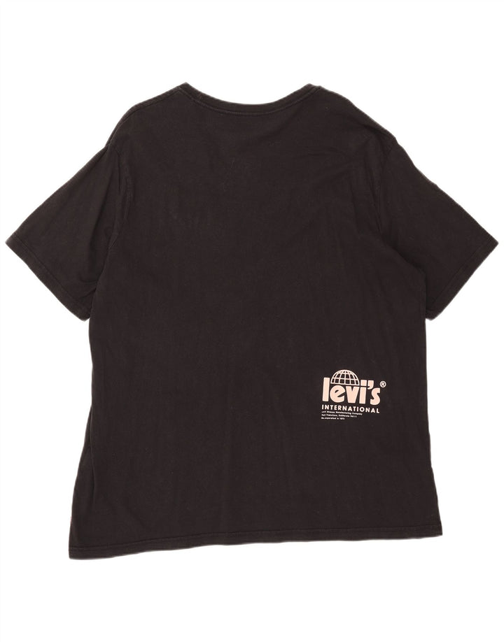 Męski T-shirt z grafiką Levi's o swobodnym kroju, XL, czarny