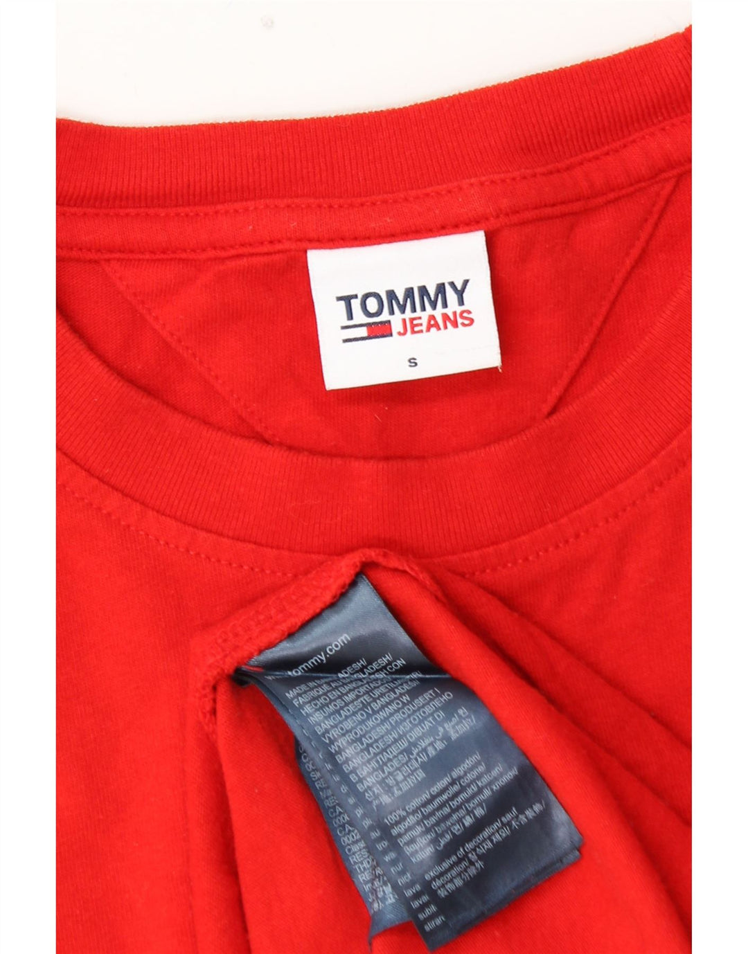 Męski T-shirt z grafiką TOMMY HILFIGER, mały, czerwony, bawełniany