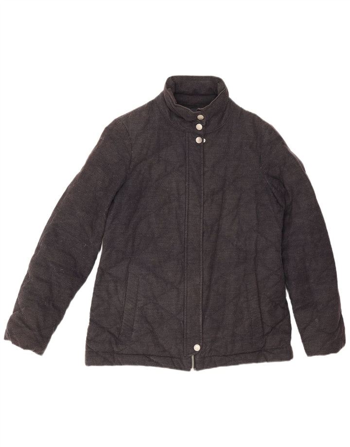 Crew Clothing Damska pikowana kurtka oversize UK 10, mała, czarna, bawełniana