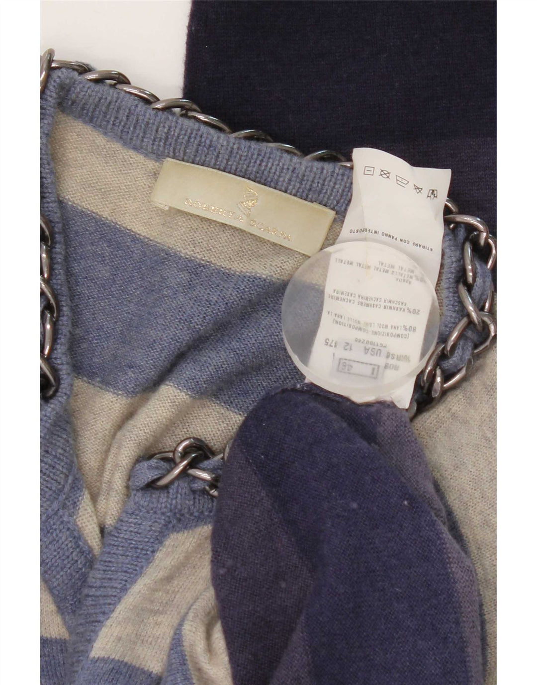 Sweter damski Roberta Scarpa IT 46 w duże granatowe paski