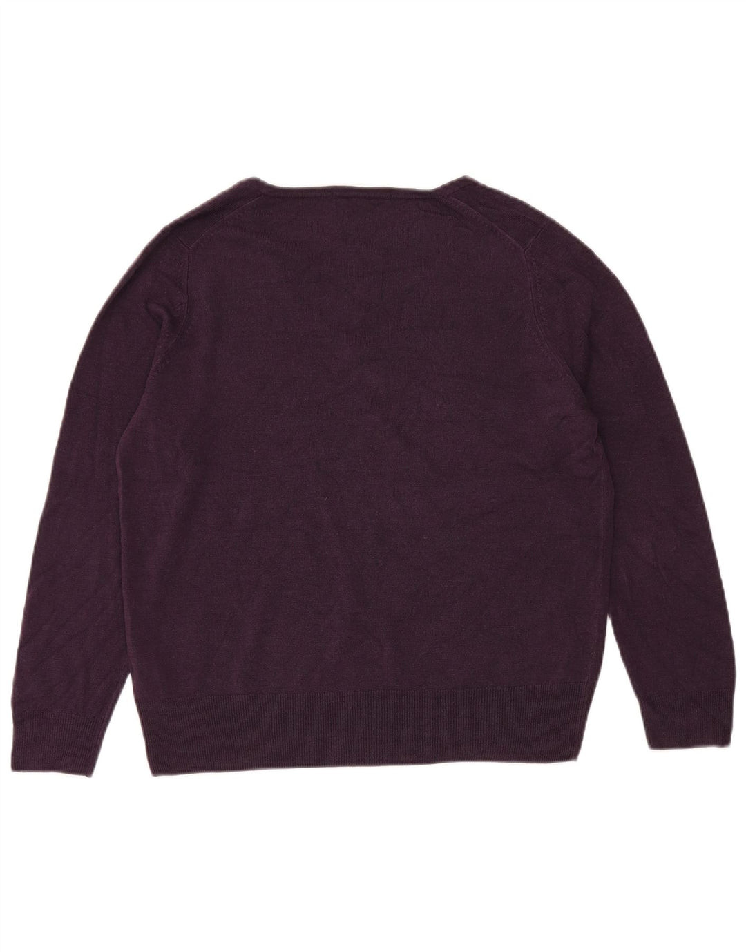MARKS & SPENCER Damski sweter z dekoltem w kształcie litery V, UK 18 XL, fioletowy akryl