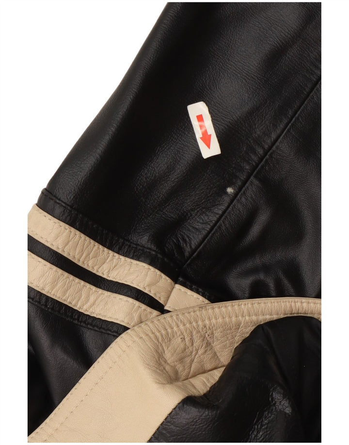 Damska kurtka skórzana vintage IT 48 XL w kolorze czarnym