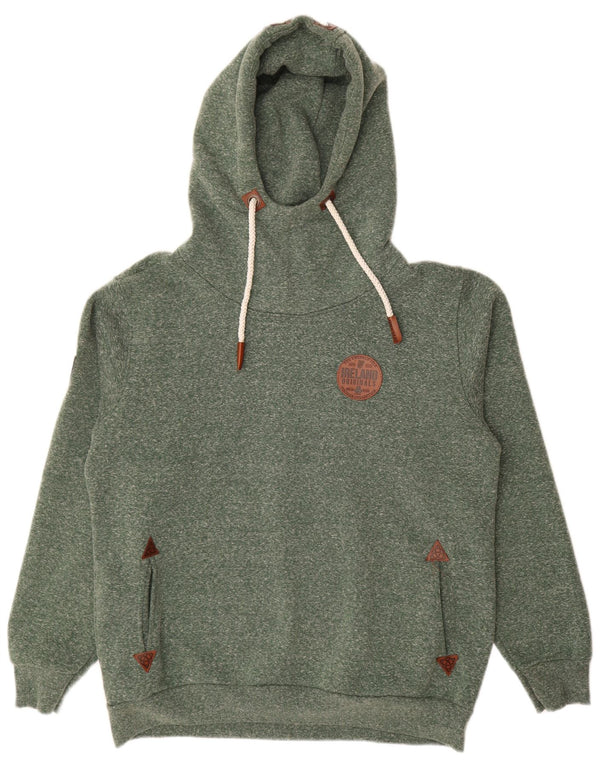 Męski sweter z kapturem URBAN IRISH XL, bawełniany w zielone plamki