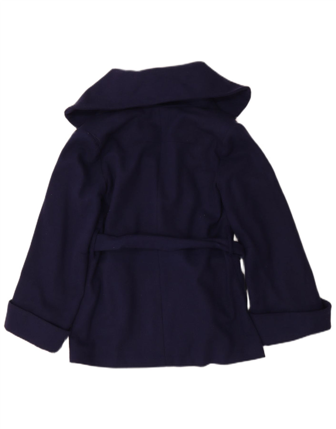 Topshop damski krótki płaszcz oversize UK 8 mały granatowy wełniany