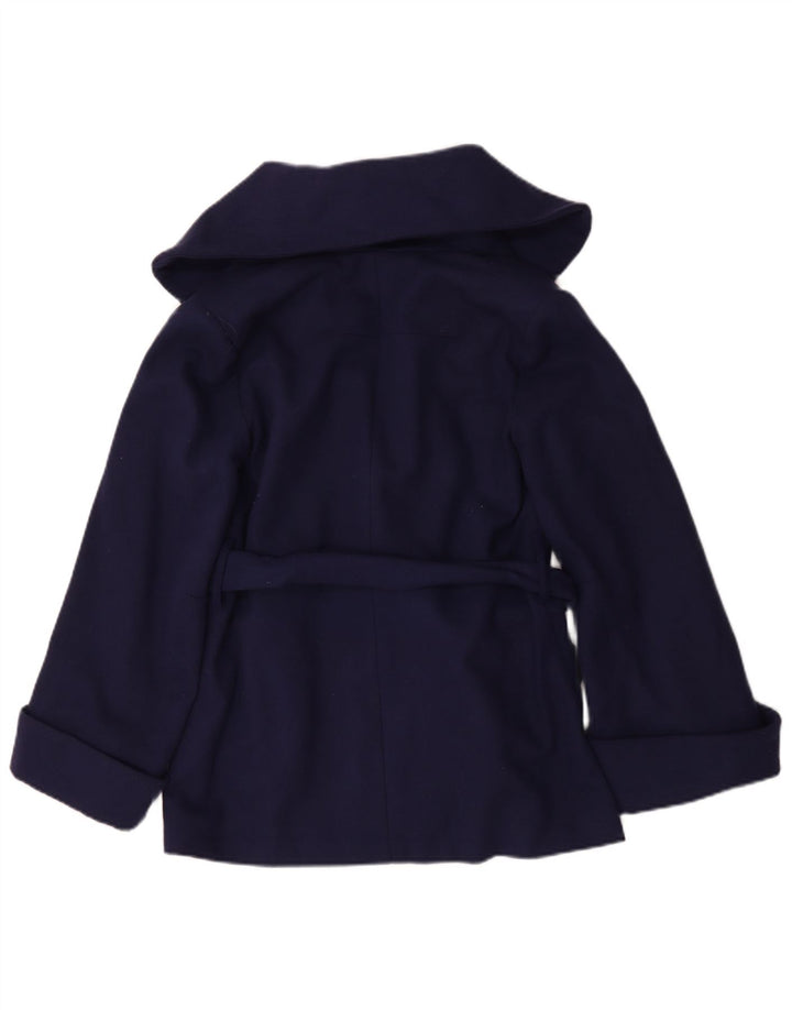 Topshop damski krótki płaszcz oversize UK 8 mały granatowy wełniany