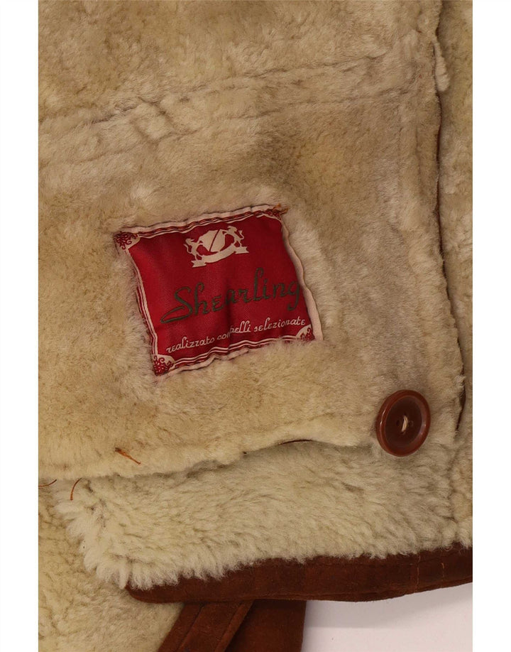 Vintage męska kurtka Shearling UK 36 Small Brown