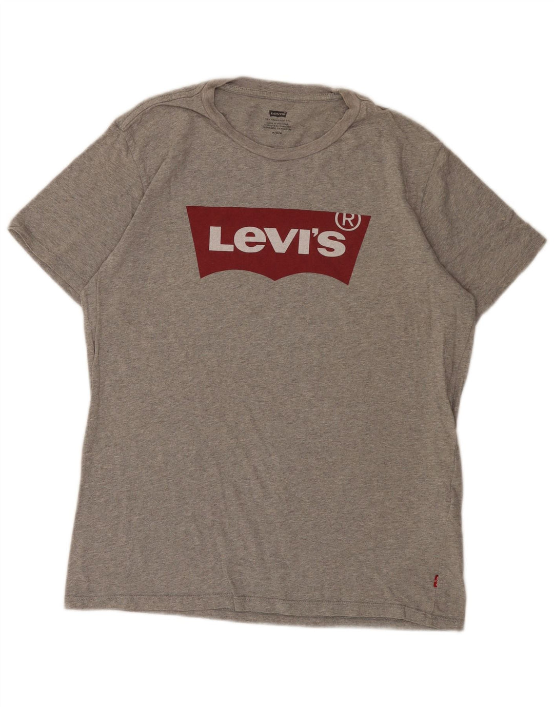Męska koszulka z grafiką Levi's, średnia, szara, bawełniana nakrapiana