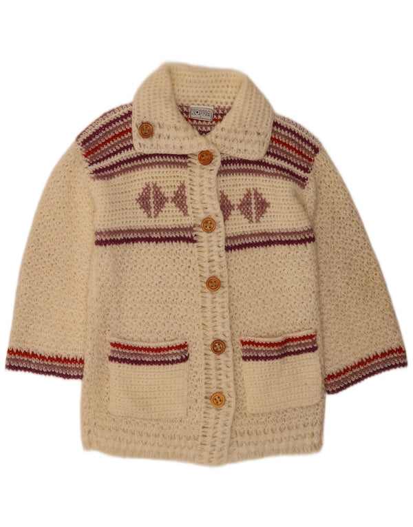 Sweter damski w stylu vintage, UK 16, duży, akrylowy w białe paski