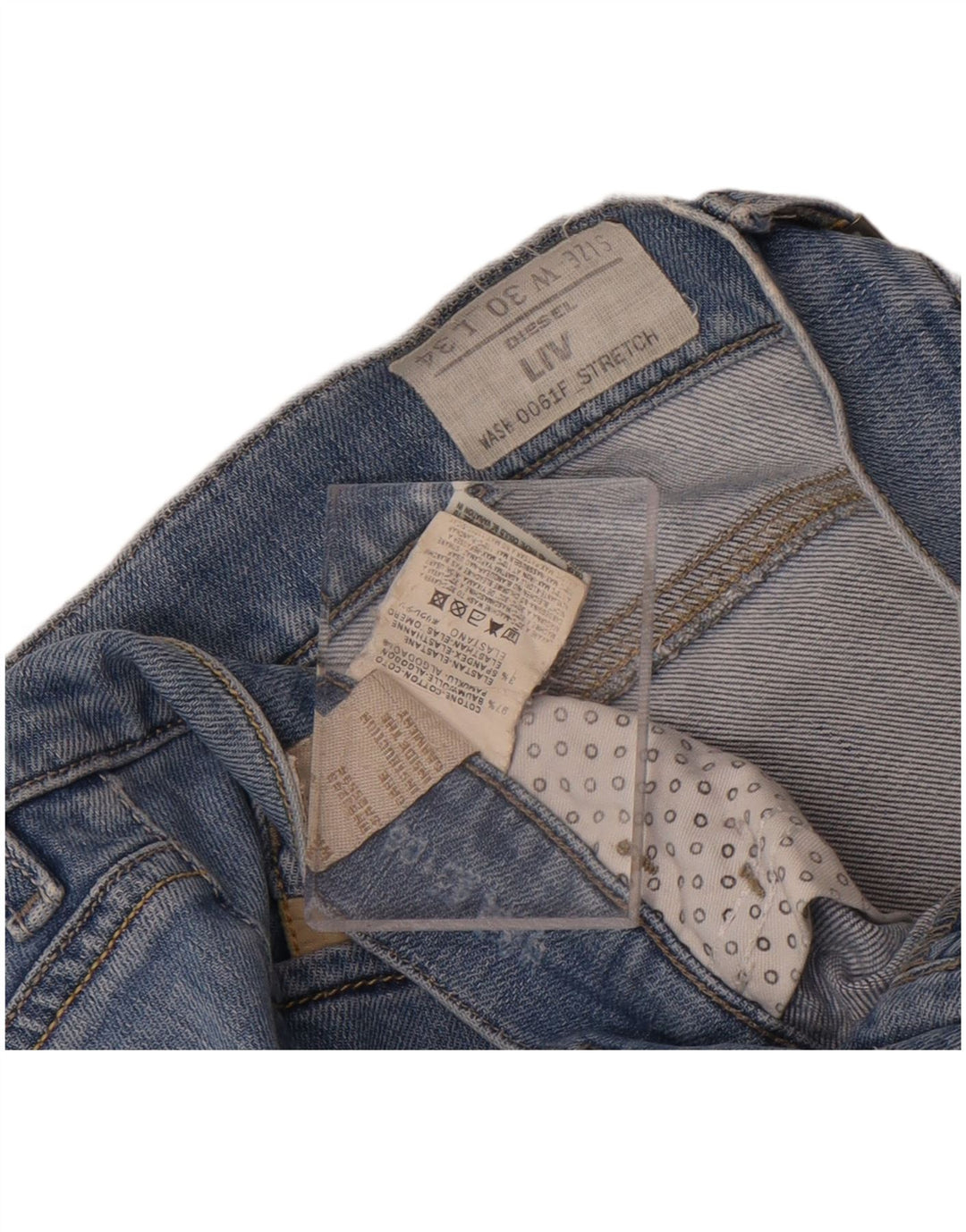 Damskie jeansy Diesel Liv Slim W30 L30 Niebieskie bawełniane