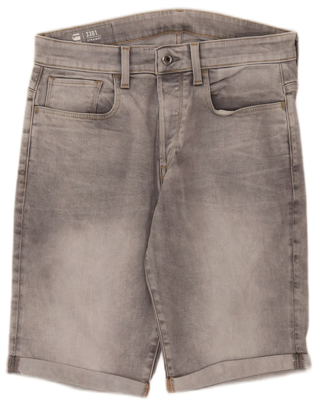 Męskie spodenki jeansowe G-Star 3301 W31 Średnioszare bawełniane
