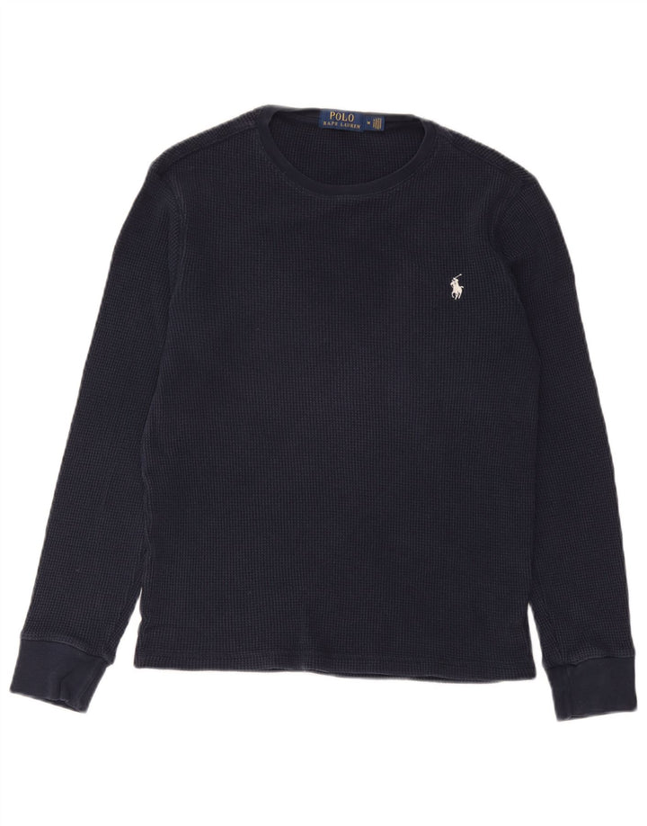 Koszulka męska Polo Ralph Lauren z długim rękawem, średnia, granatowa, bawełniana