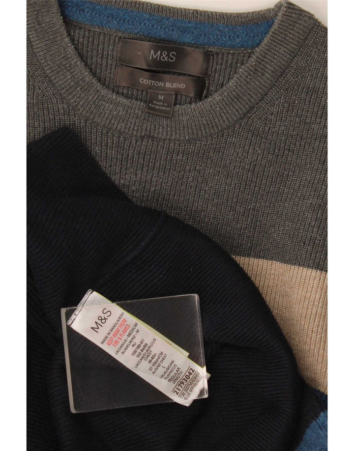 Marks & Spencer Męski sweter z okrągłym dekoltem, średni, wielokolorowy