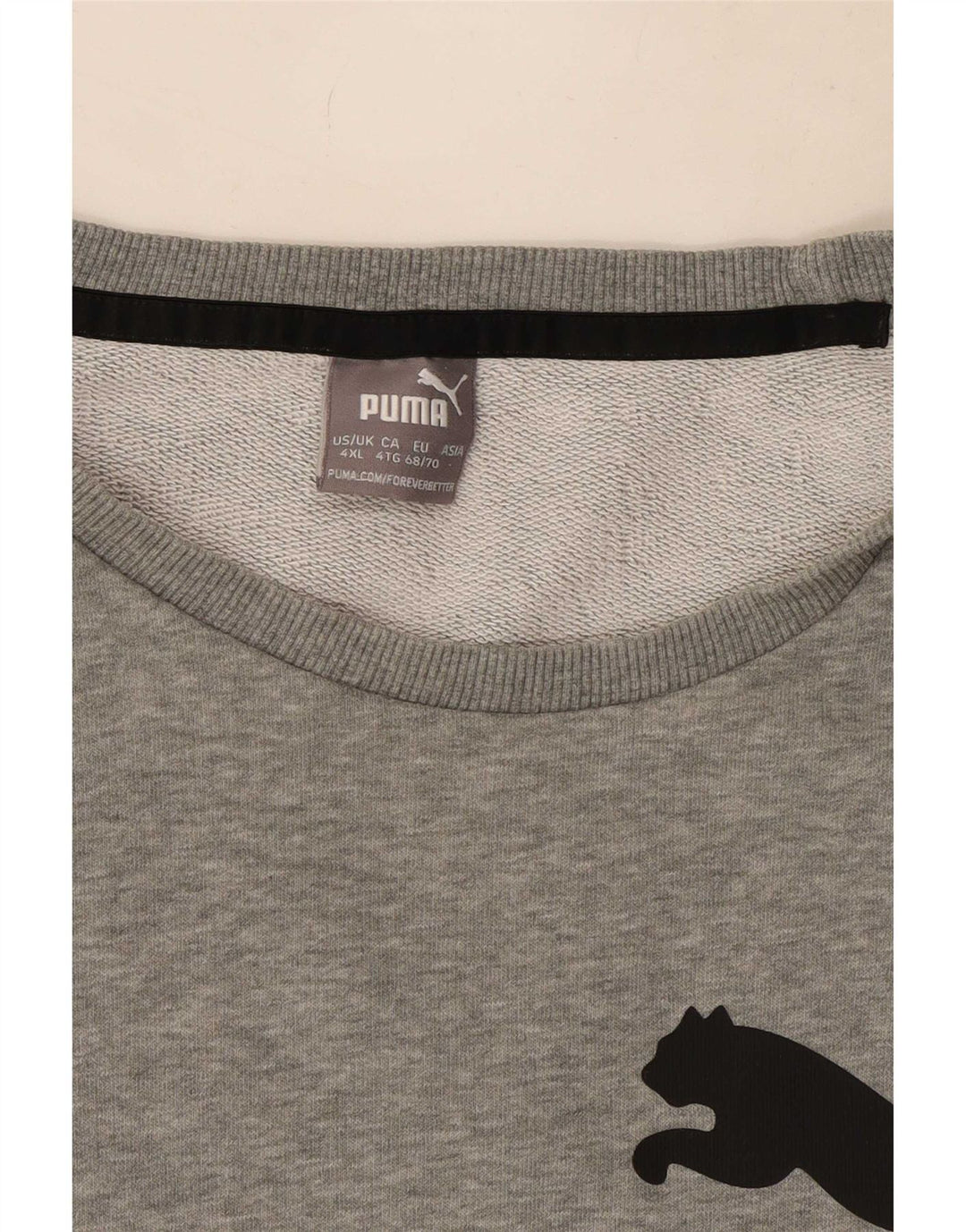 Męska bluza z grafiką Puma, sweter 4XL, szara, nakrapiana bawełna