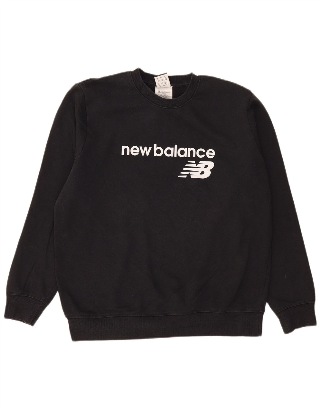 Damski sweter z grafiką NEW BALANCE, UK 16, duży, czarny, bawełniany
