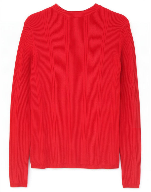 Marks & Spencer Damski sweter z dekoltem w łódkę UK 10 Small Red Wiskoza