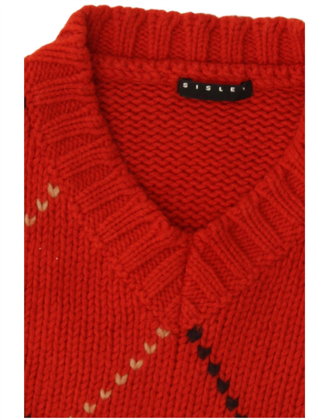 Bezrękawnik damski Sisley UK 16 Large Red Argyle/Diament