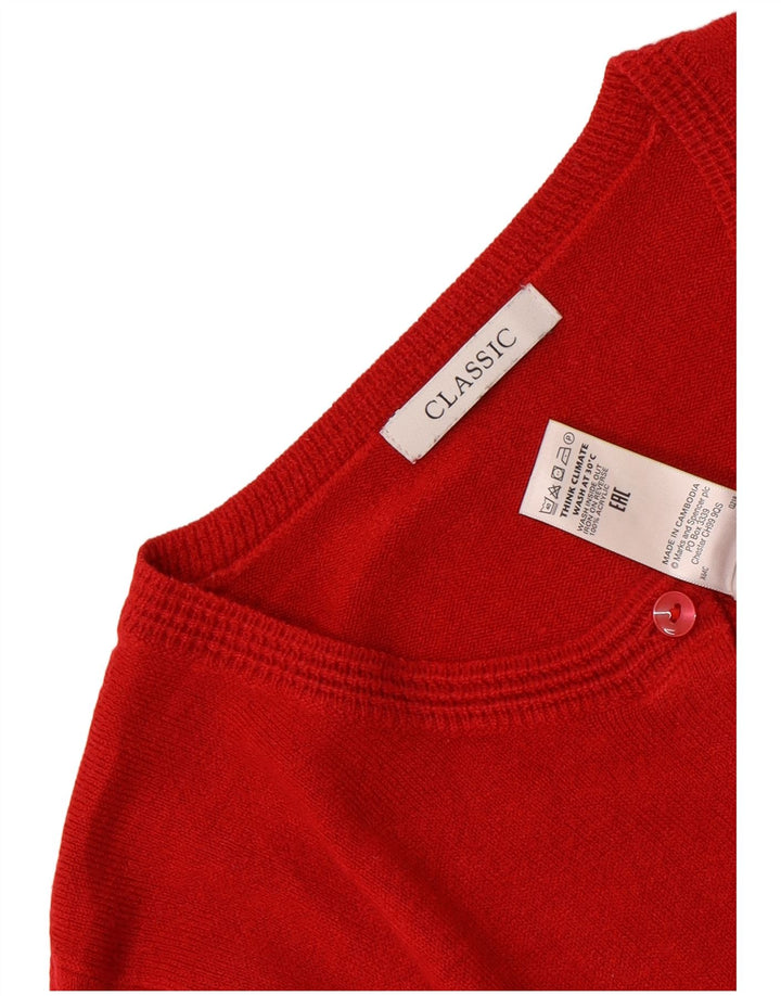 Marks & Spencer Damski sweter rozpinany o klasycznym kroju UK 12, średni czerwony
