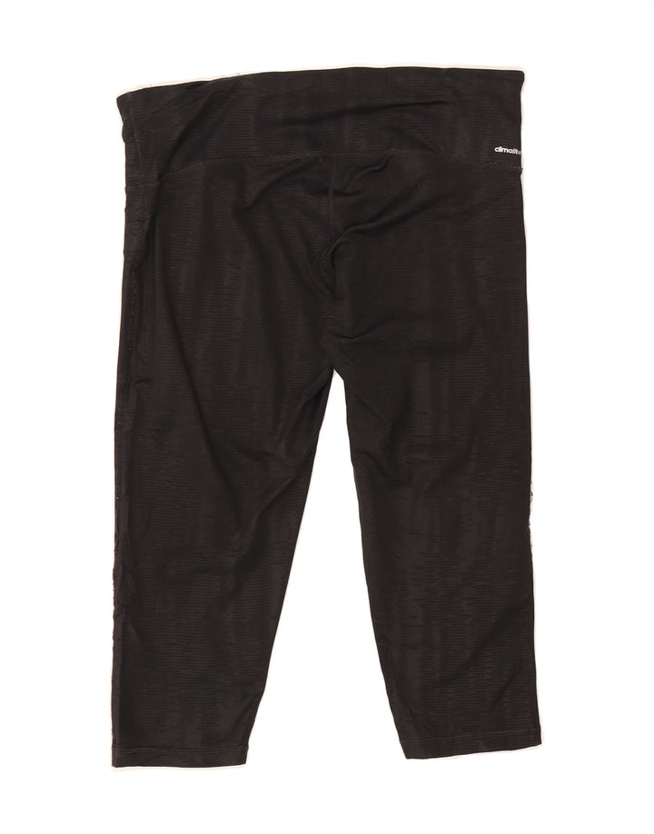ADIDAS Womens Climalite Capri Leggings UK 14 Large  Black Polyester Vintage Adidas and Second-Hand Adidas from Messina Hembry 