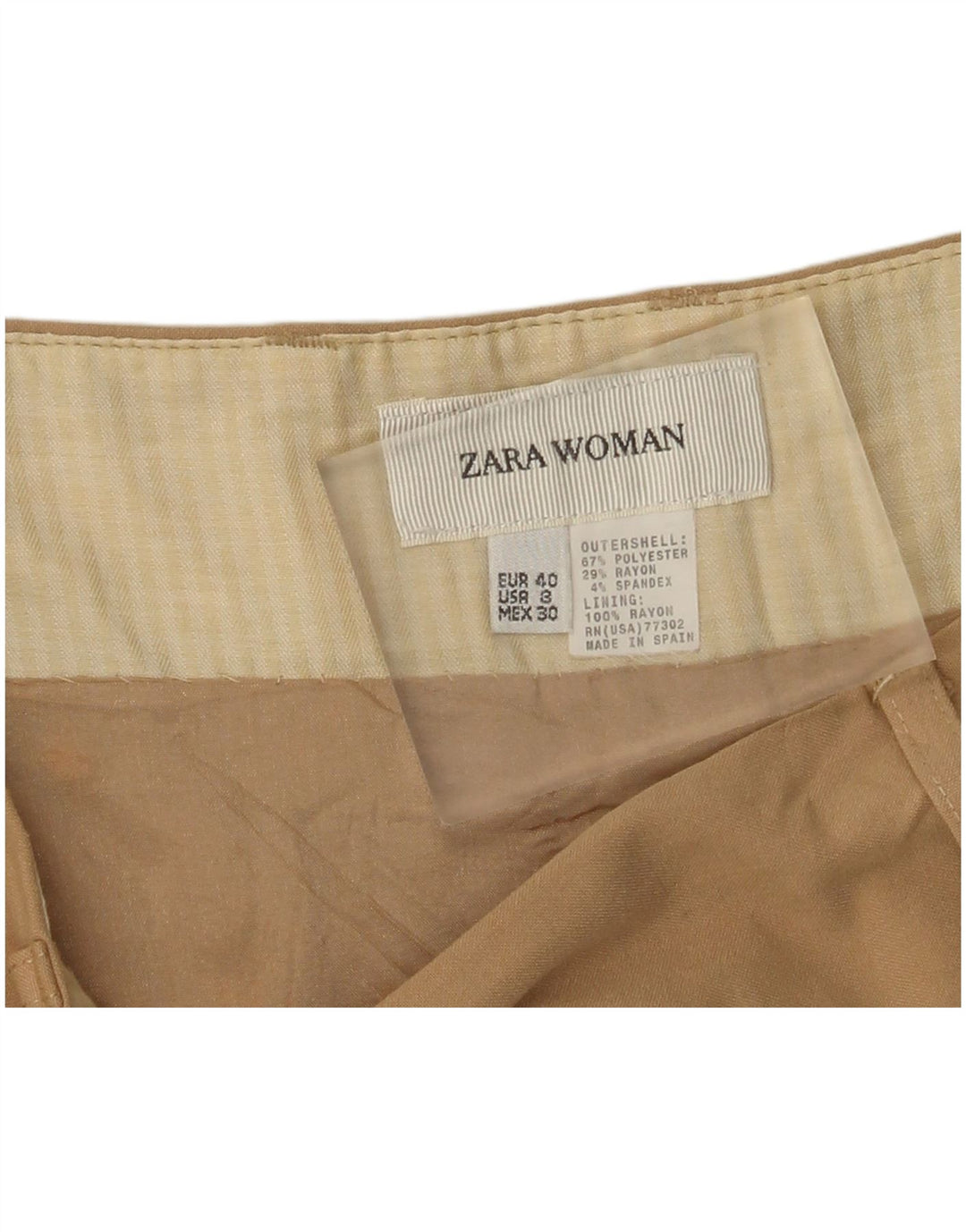 Zara Womens A-Line Skirt IT 40 Small W30 Khaki Polyester