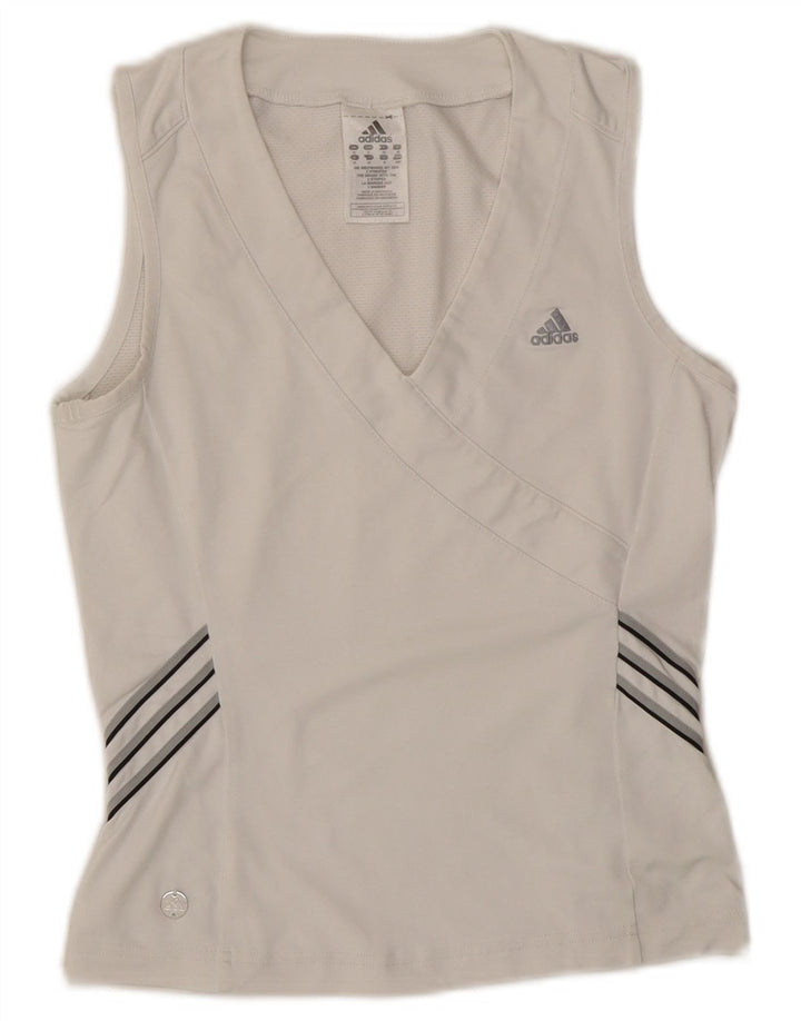 Damska kamizelka ADIDAS Top UK 10, mała, biała, poliester