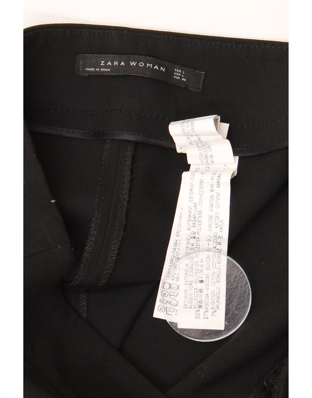 Damska spódnica ołówkowa ZARA duża W32 czarny poliester