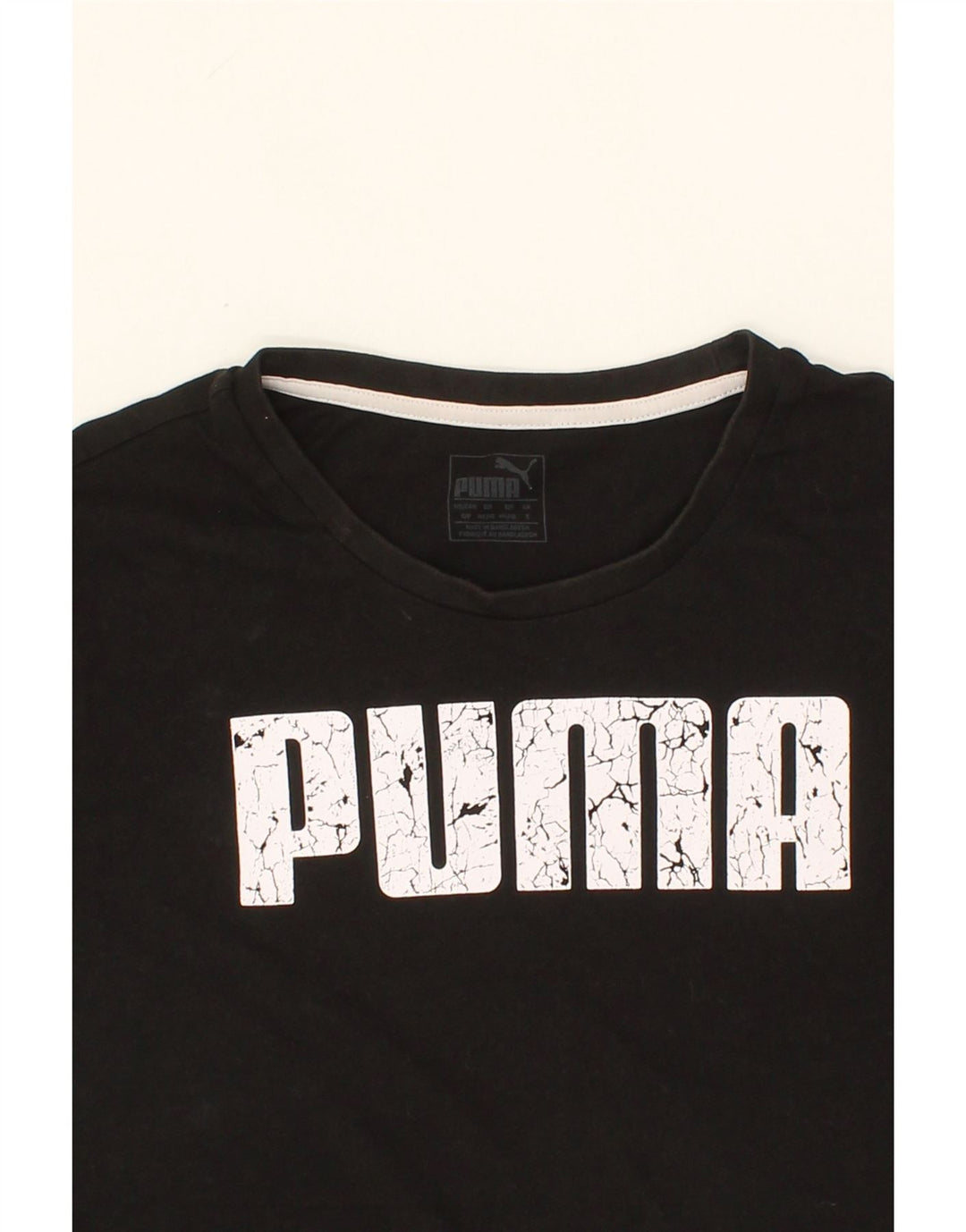 PUMA Mens Graphic T-Shirt Top Small Black Cotton Vintage Puma and Second-Hand Puma from Messina Hembry 