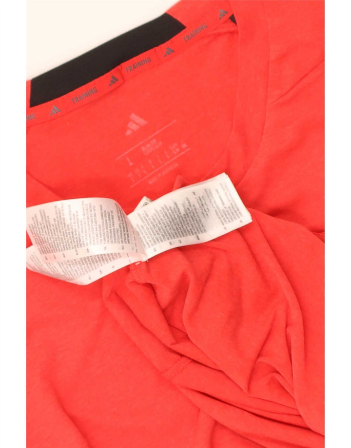 Adidas Męski T-shirt Slim Fit Top Duży Czerwony Poliester