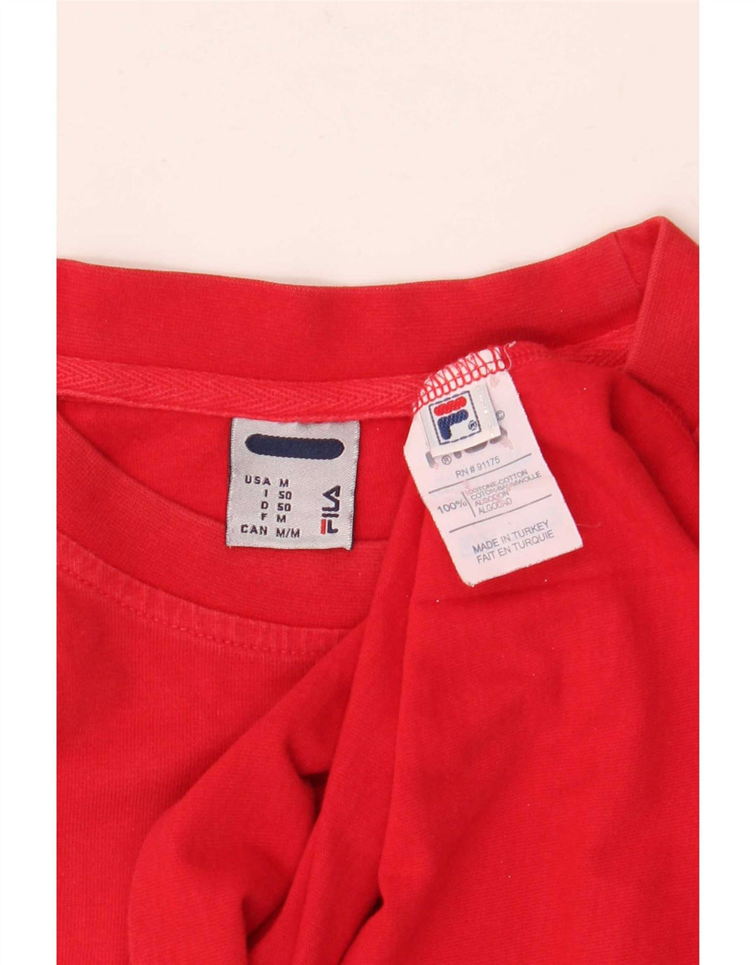 Męska koszulka z grafiką Fila Top IT 50 Medium Red Cotton