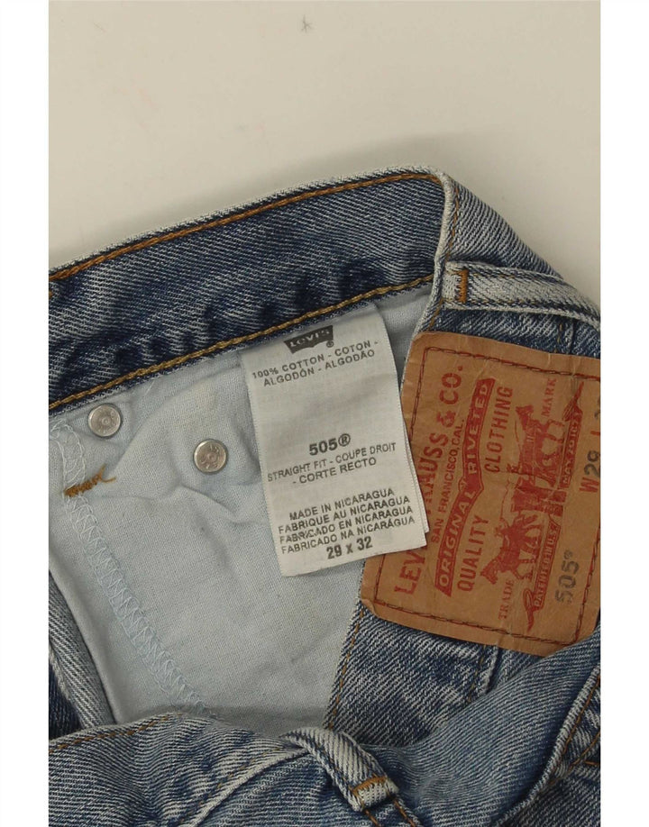 Damskie spodenki jeansowe Levi's 505 w trudnej sytuacji W29 Średnioniebieskie bawełniane