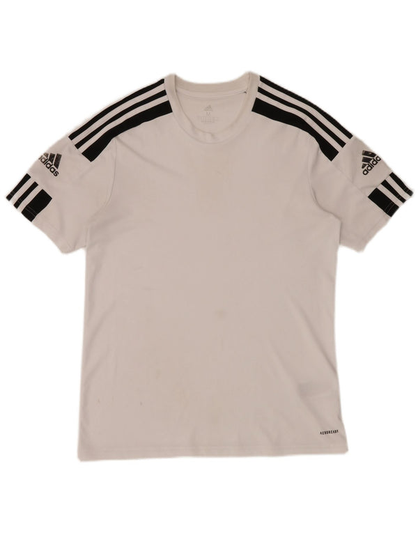 Męska koszulka Adidas Aeroready Top, średni biały poliester z blokami kolorów