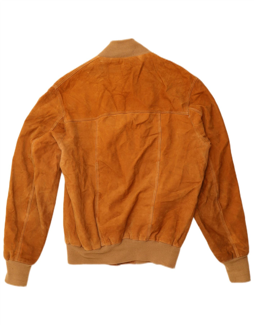 Męska zamszowa kurtka bomber VINTAGE UK 40, duża, beżowa