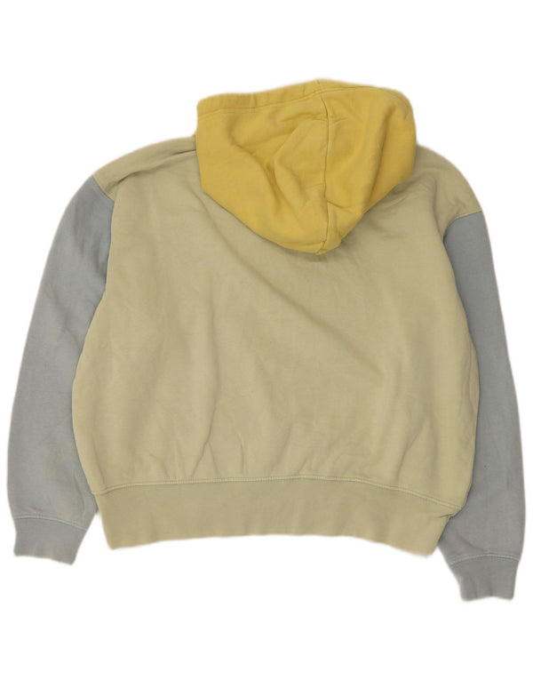 Damski sweter oversize z kapturem Nike UK 6 XS, żółty, bawełniany z blokami kolorów