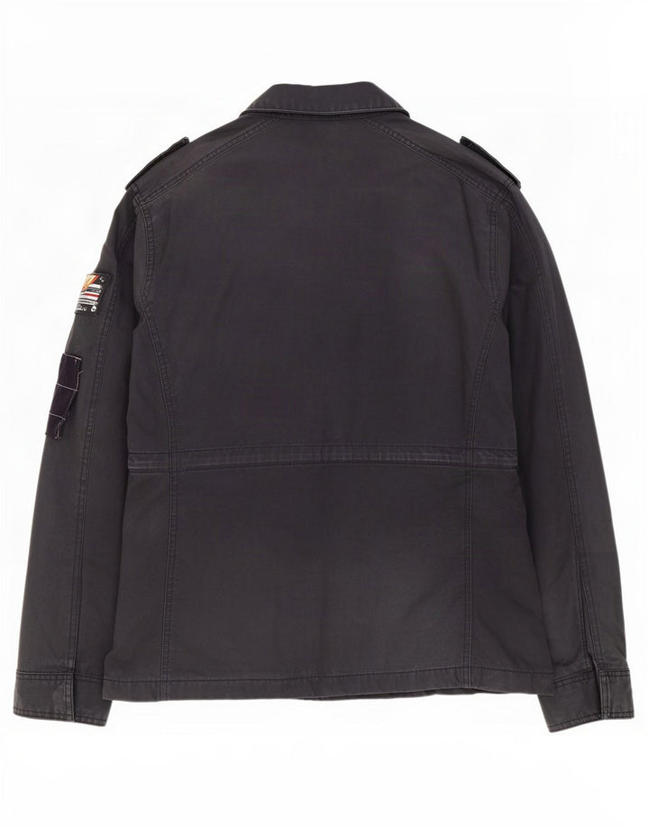 Męska kurtka wojskowa Superdry UK 38, średnia czarna, bawełniana