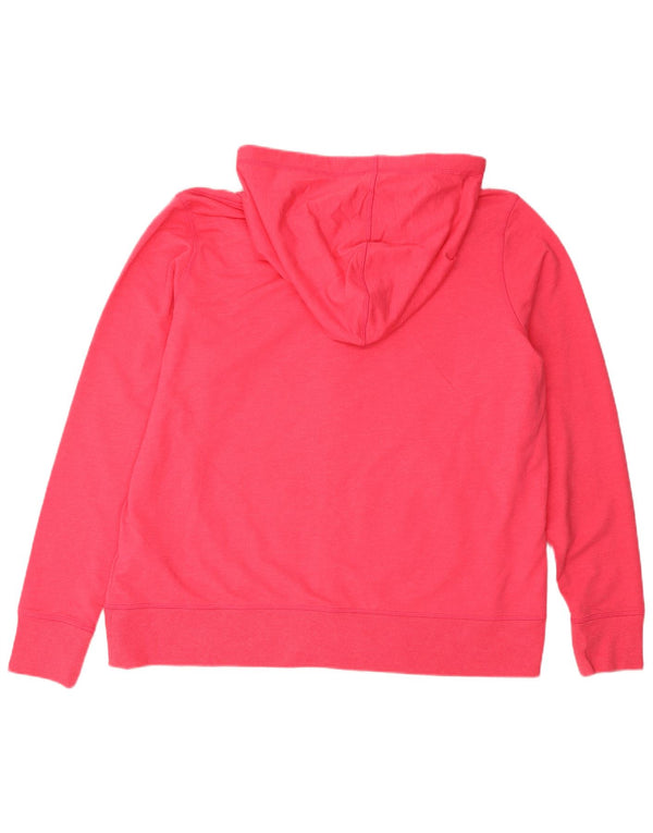 Marks & Spencer Damski sweter z kapturem i zamkiem UK 22 3XL Różowy, bawełniany