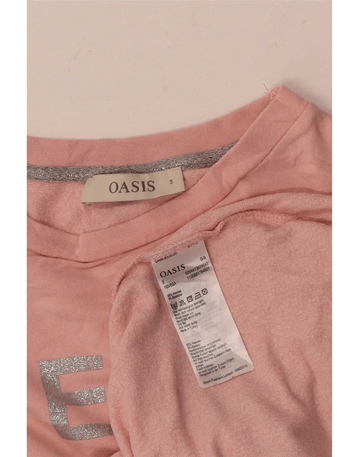 Damska bluza z grafiką Oasis UK 10 Small Pink wiskoza