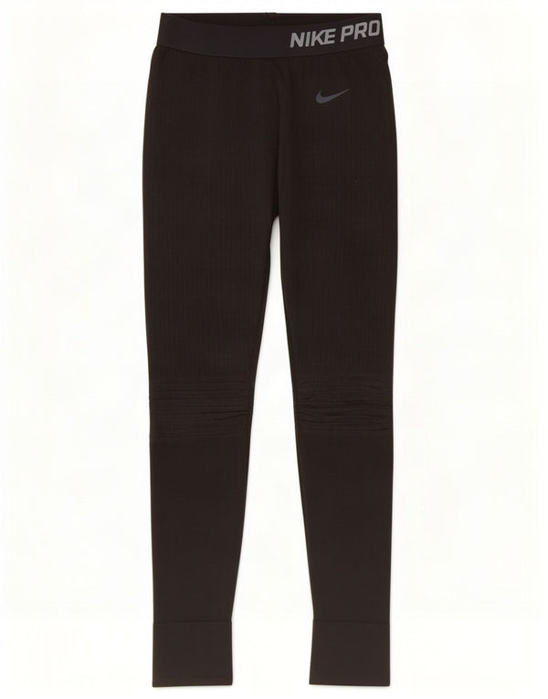Damskie legginsy Nike Graphic UK 10, małe, czarne, poliestrowe