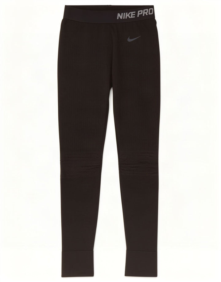 Damskie legginsy Nike Graphic UK 10, małe, czarne, poliestrowe