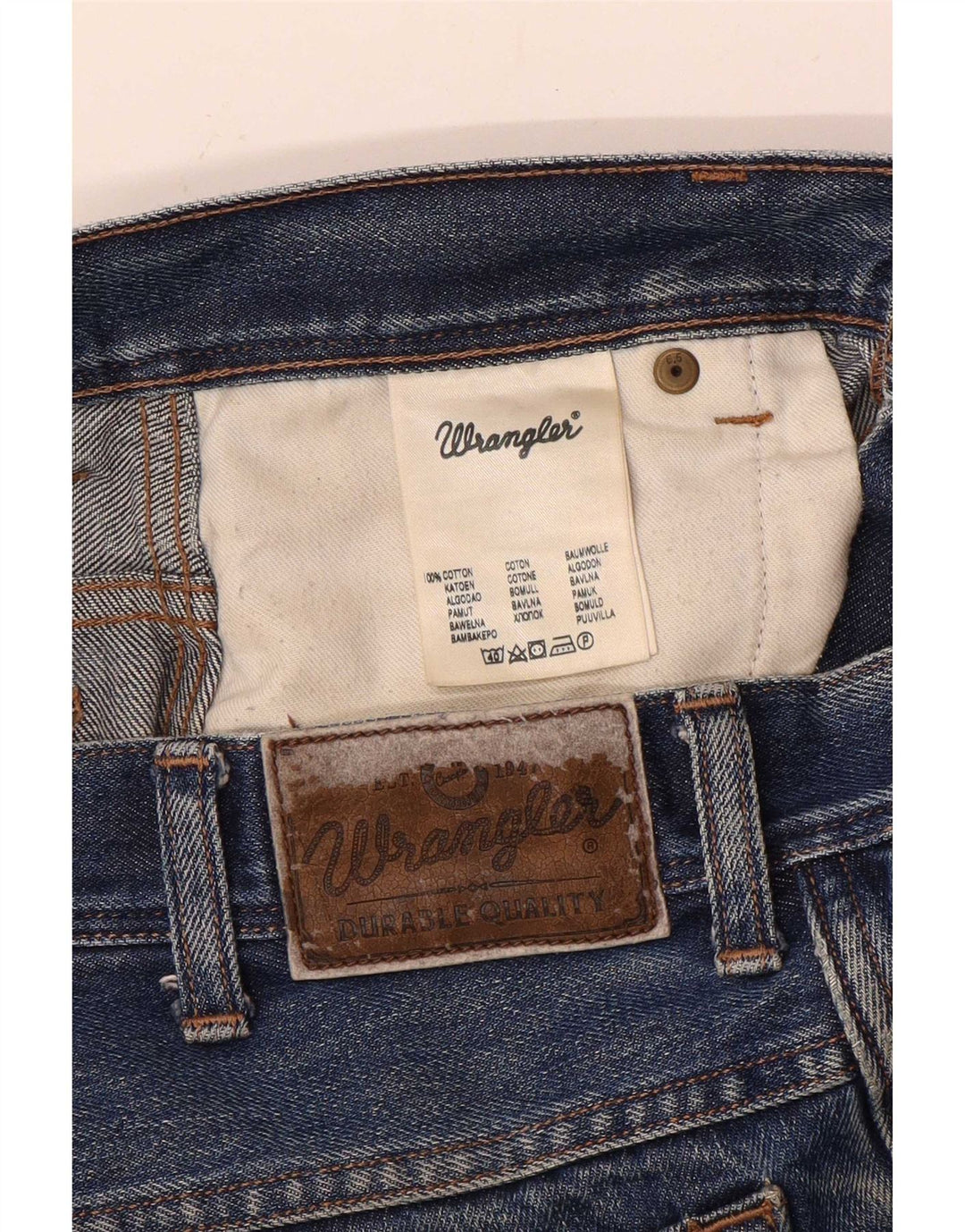 Męskie jeansy Wrangler o regularnym kroju W32 L27, niebieska bawełna