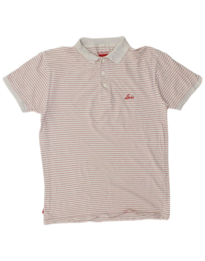 Męska koszulka polo LEVI'S w średnie białe prążki