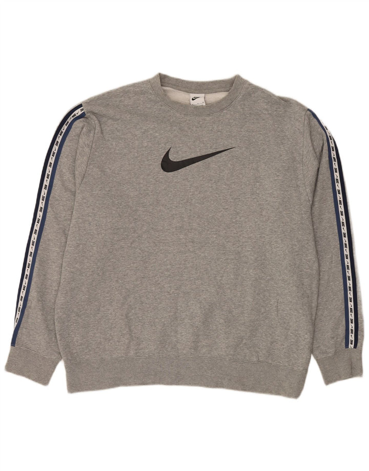 Męski sweter z grafiką NIKE XL, szary, bawełniany