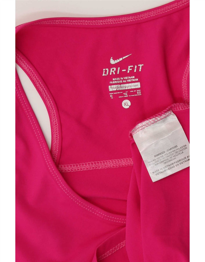 Damska koszulka z kamizelką Nike Dri Fit, UK 18 XL, różowa, poliester