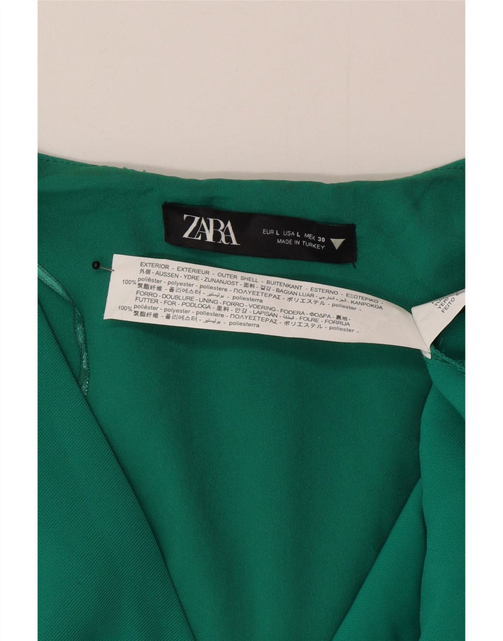 Damska sukienka o linii A Zara UK 16, duża, zielona, poliester