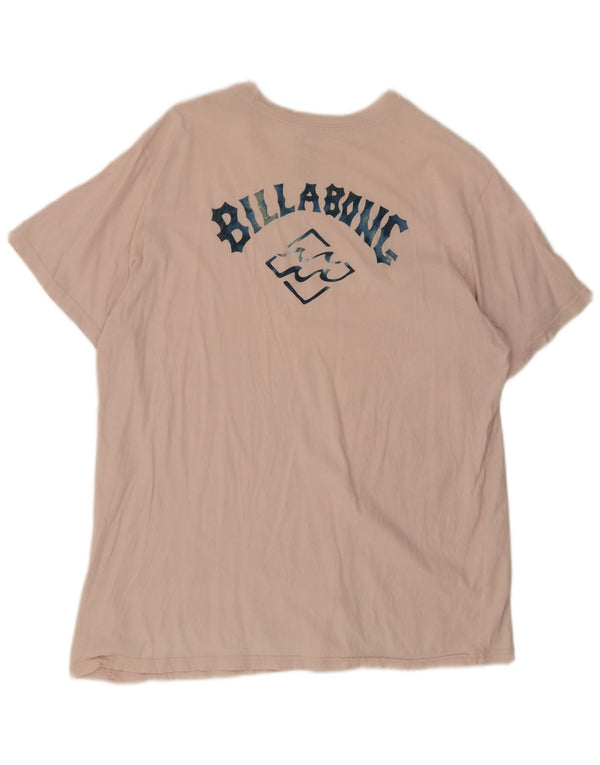 Męska koszulka z grafiką Billabong Top 2XL Różowa bawełna