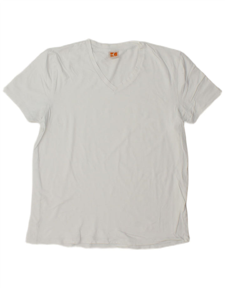 T-shirt męski Hugo Boss, top XL, biała bawełna